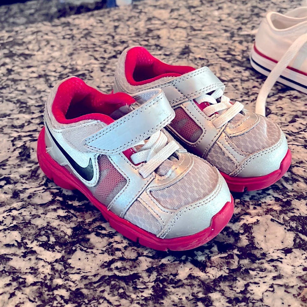 Pink and Silver Nikes